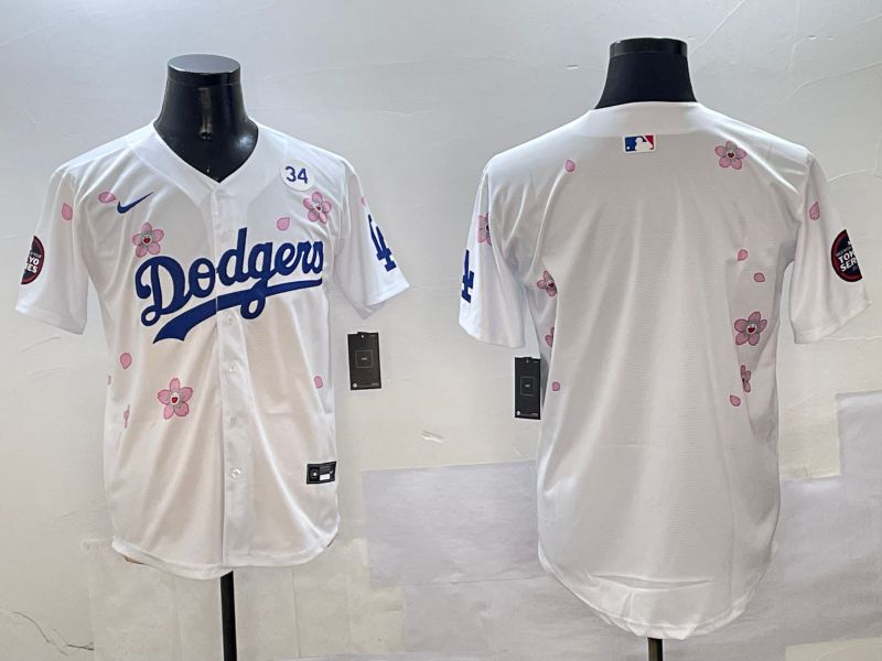 Men Los Angeles Dodgers Blank White Sakura Edition 2025 Nike MLB Jersey style 4->philadelphia eagles->NFL Jersey